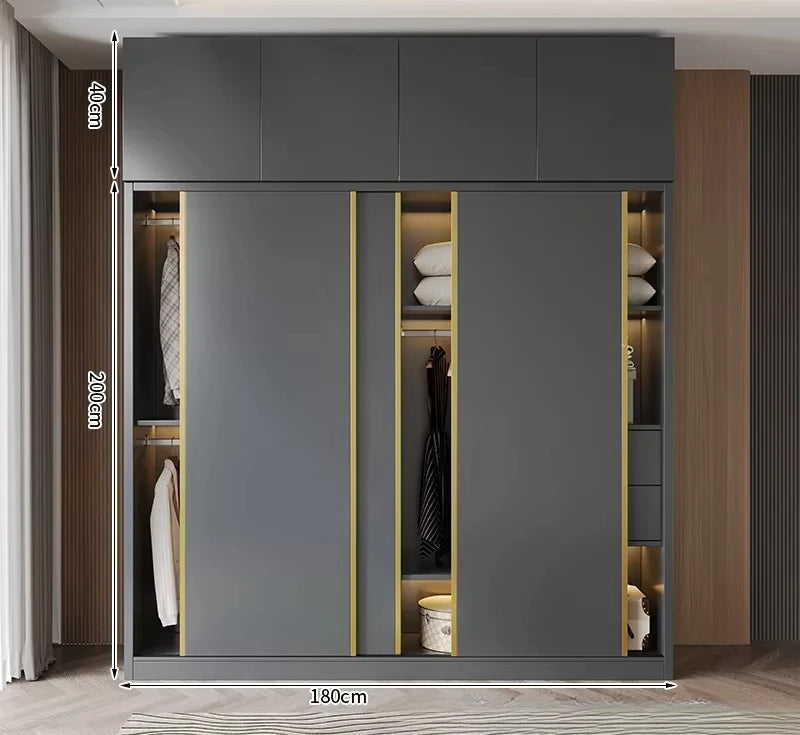 Clothes Girls Wardrobe Storage Gold Black Modern Display Wardrobe European Multifunction Vitrinas Cristal Expositoras Furniture