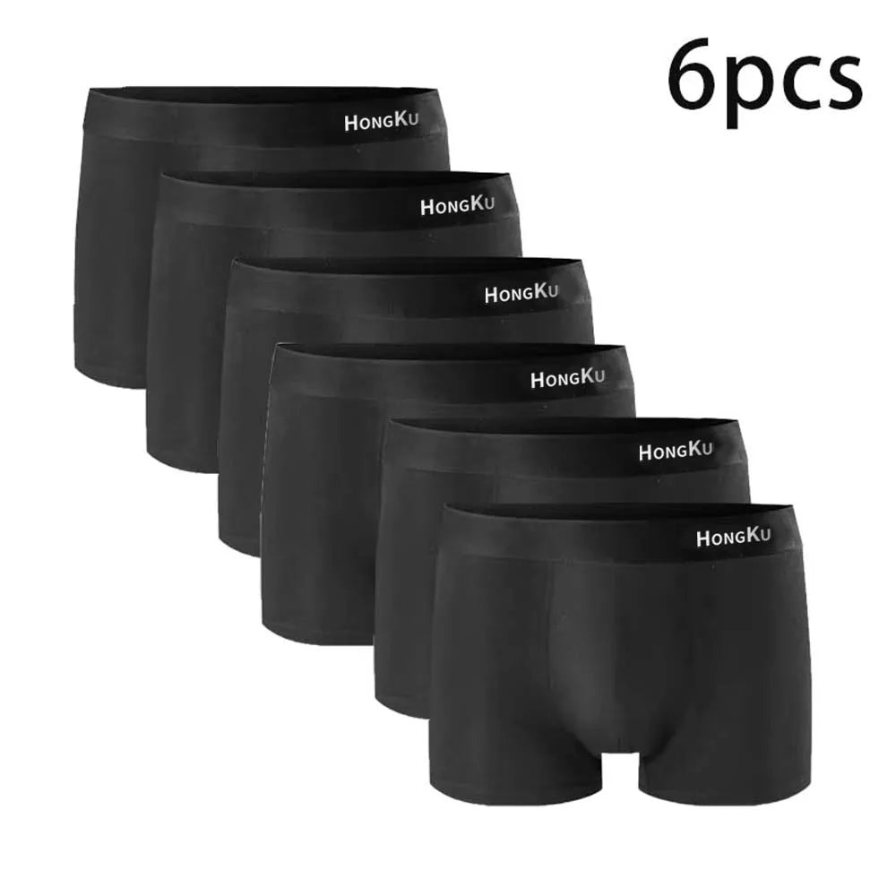 4/6/10 PCS Men's Underwear Briefs Mens Boxer Underpants Soft Black Boxershorts Milk Silk Large Size Men Panties 3D Pouch Shorts