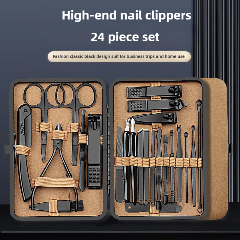 7/16/24 Pcs Manicure Set Professional Nail Clipper Kit Stainless Steel Manicure Kit,nail Care Tools with Luxurious Travel Case