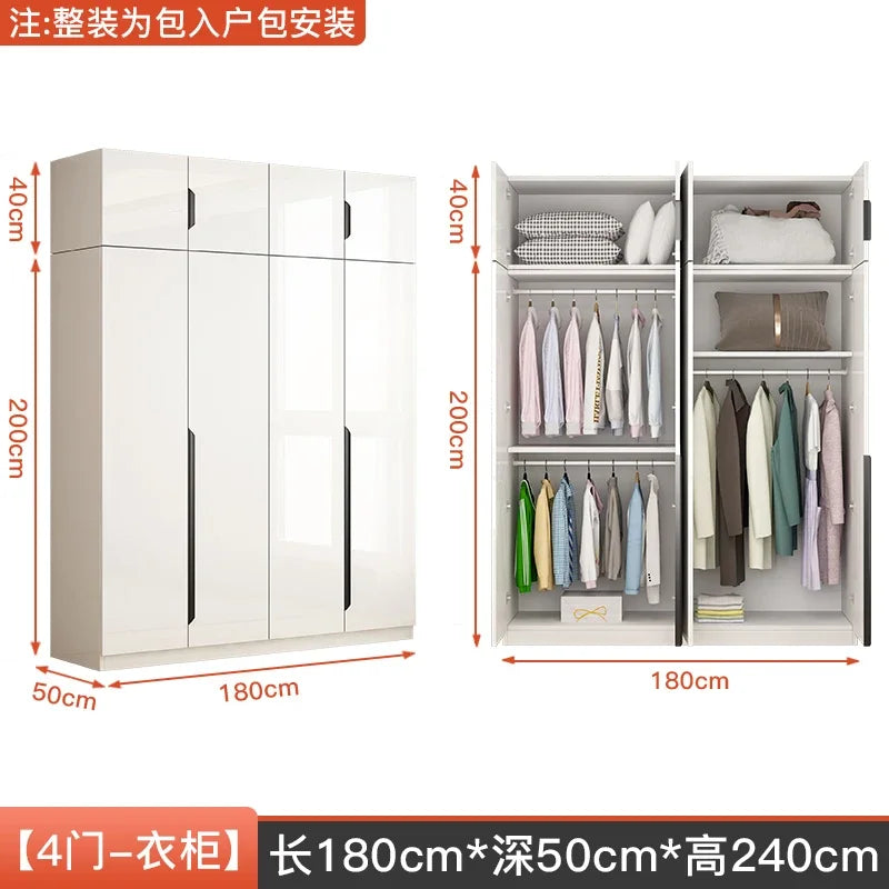 Nordic Luxurious Modern Wardrobe White Doors Women Clothes Wardrobe Organizer Cupboard Roupeiro De Quarto Bedroom Furniture