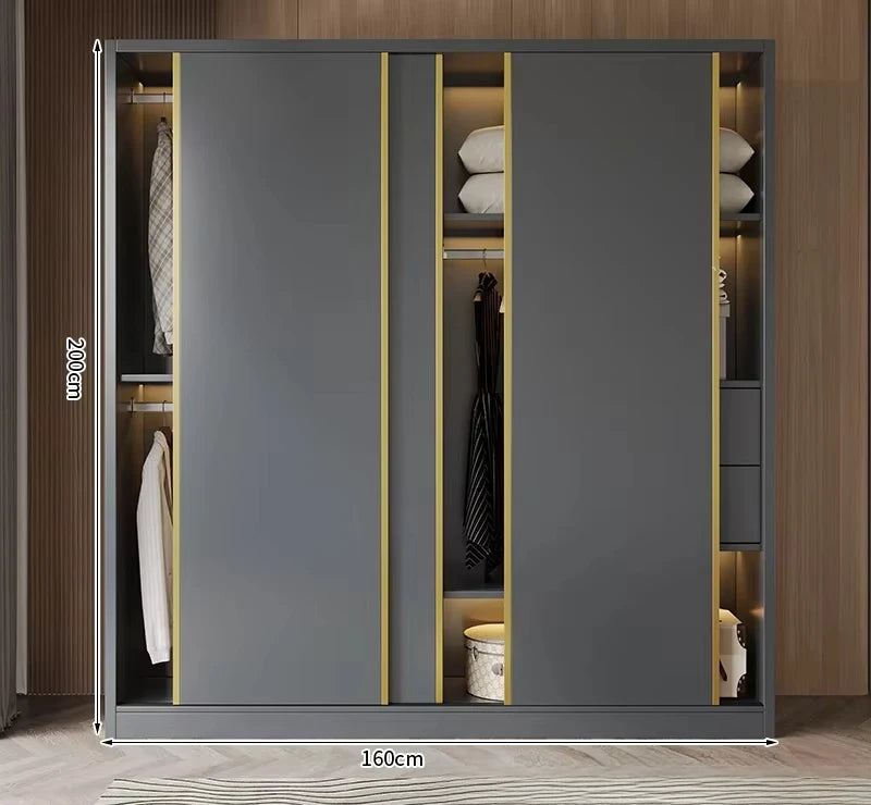 Clothes Girls Wardrobe Storage Gold Black Modern Display Wardrobe European Multifunction Vitrinas Cristal Expositoras Furniture