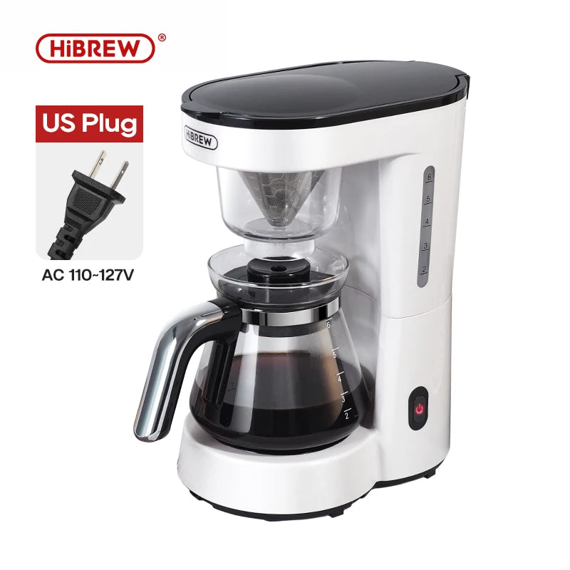 HiBREW 3 in 1 America Drip Coffee Machine Pour Over Coffee Maker Glass Teapot Hot Tea Maker 750ML H12