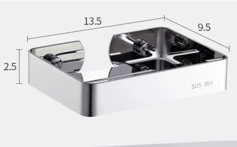 304 Stainless Steel Soap Dish Box Modern Bathroom Accessories Kitchen Wall Mounted Soap Holder Soap Box Soap Dish Soap Case