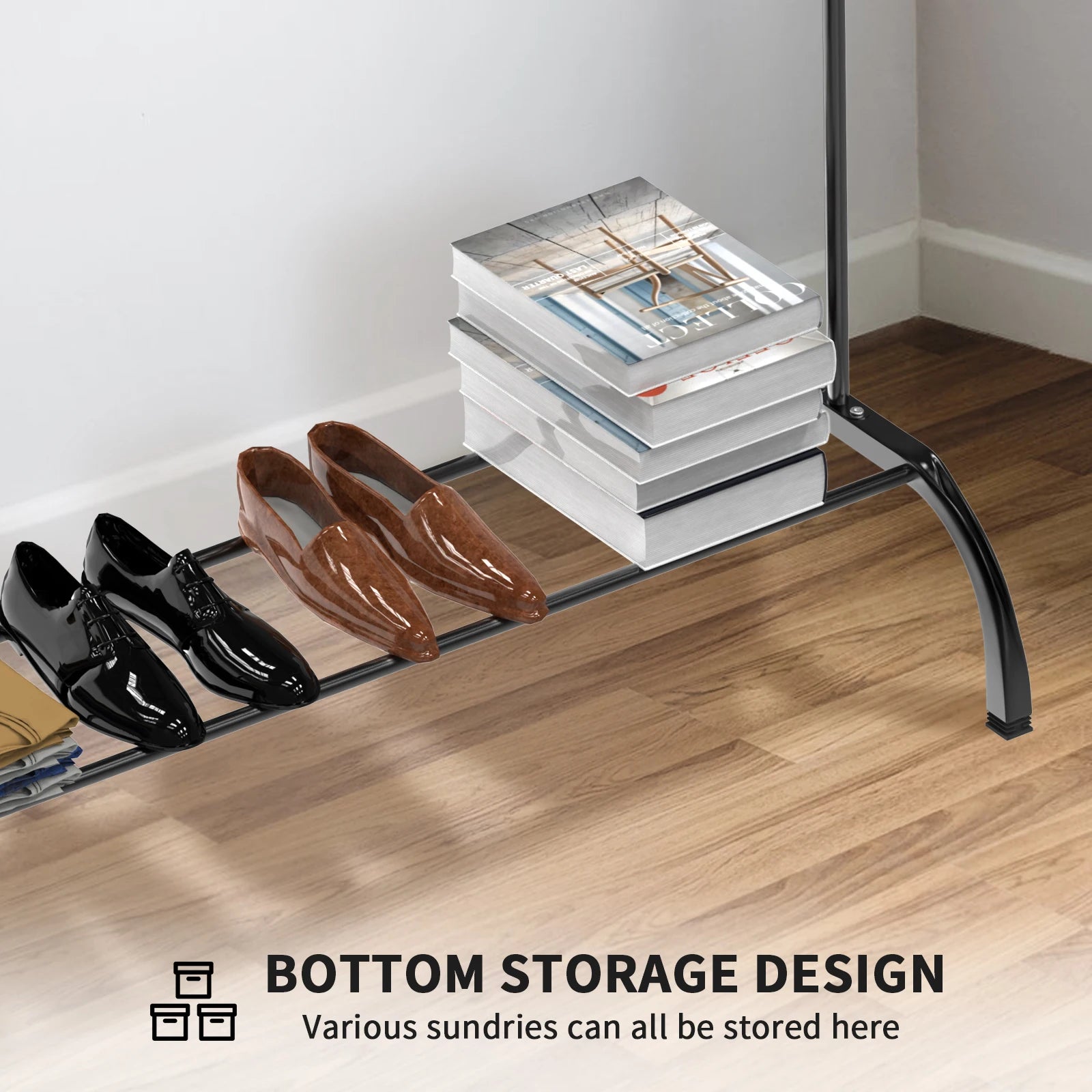 Pole Clothes Rack High-capacity Living Room Bedroom Coat Racks Household Floor Type Hanger Balcony Assembled Clothe Drying Shelf