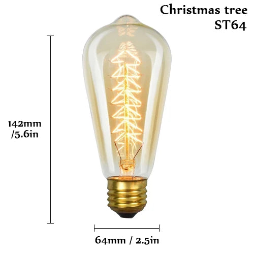 8/10pcs Retro Edison Light Bulb E27 220V 110V 40W ST64 G80 G95 T10 T45 T185 A19 A60 Filament Incandescent Ampoule Vintage Lamp