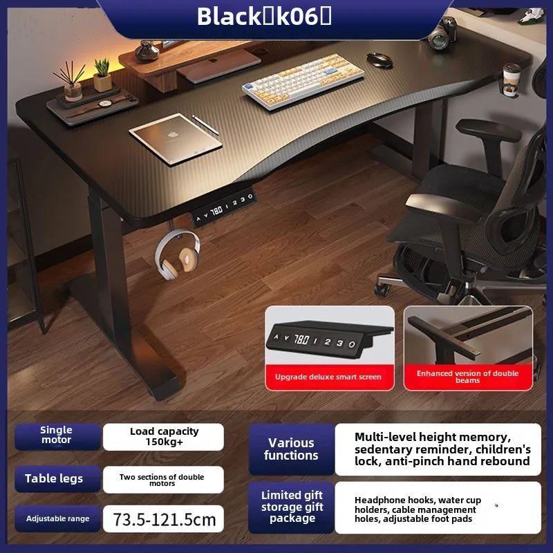 Electric Height Adjustable Desk Workstation Smart Curved Computer Desk Home Adjustable Office Desk Gaming Table desks tables