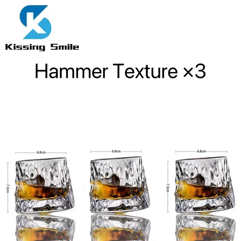 Creative Whiskey Glasses Durable Spinning Glassware Cocktails Wine Brandy Cup Water Juice Tea Mug Party Drinking Glass Tumbler