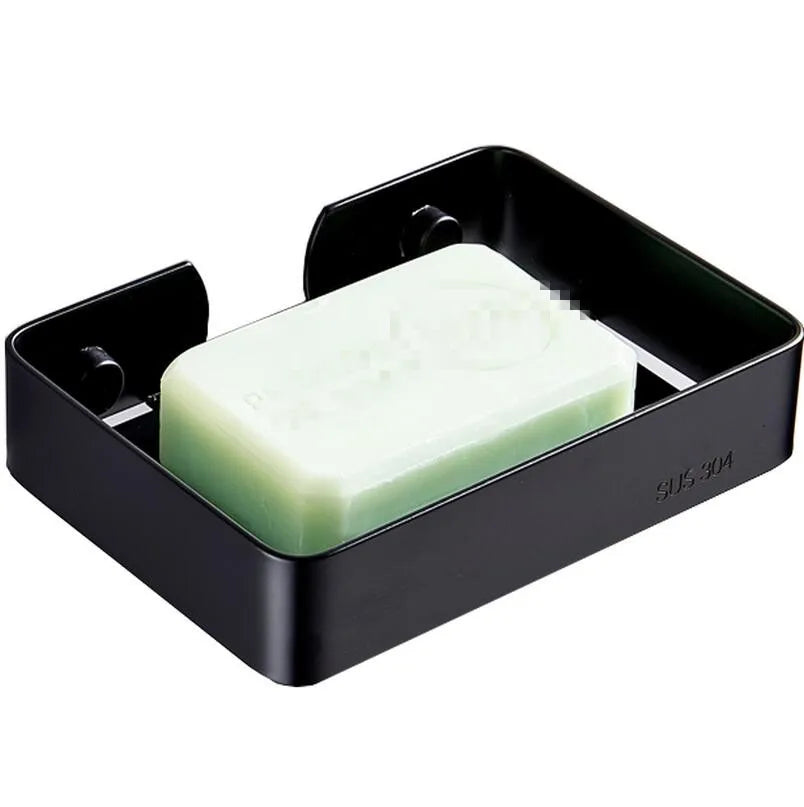 304 Stainless Steel Soap Dish Box Modern Bathroom Accessories Kitchen Wall Mounted Soap Holder Soap Box Soap Dish Soap Case