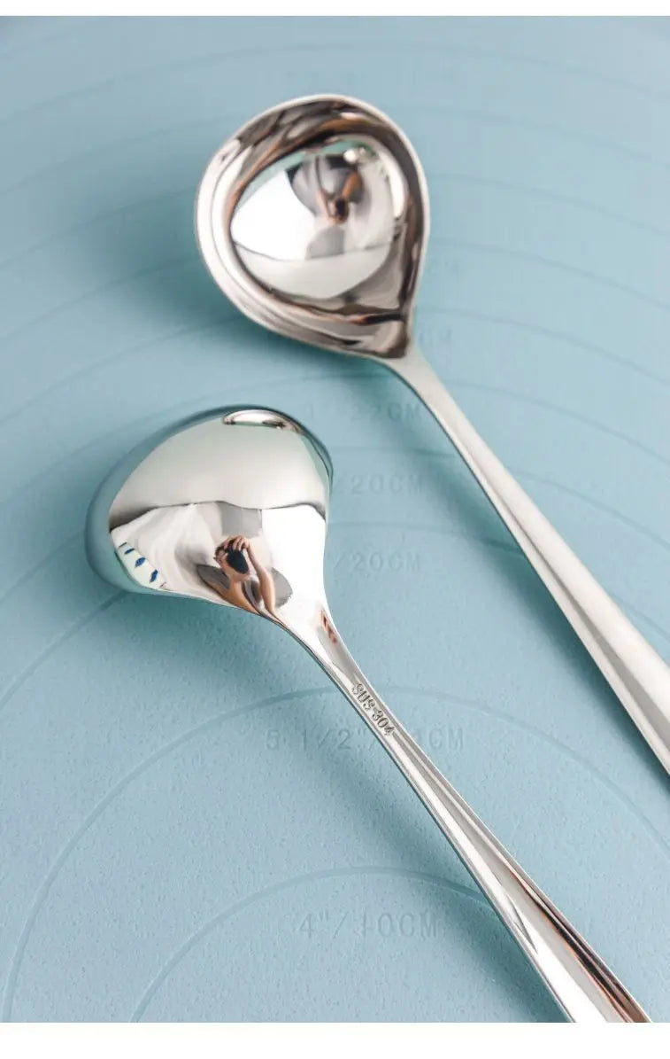 3/5PCS 20CM Extra Large 304 Stainless Steel Soup Ladle Cooking Tool Gold Scoop Tablewares Gold Plated Soup Serving Spoon