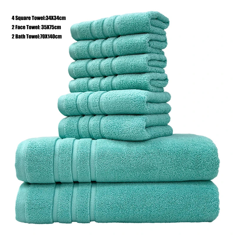 6/8PCS Bath Towel Set Adult Bathroom Cotton Super Absorbent 2 Wash Towel 2 Hand Towel 2 Bath Towel Hotel Spa Beauty Salon Grey