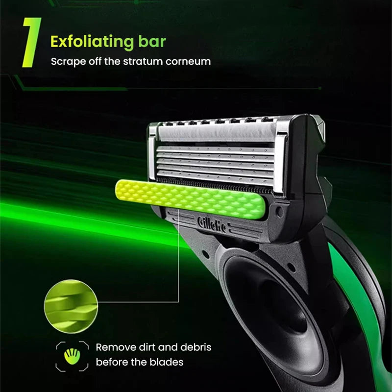 Gillette Labs Razor Co-branded Razor Set Flexdisc 5-Layer Blade Sharp Beard Shaving Men‘s Razor with Stand