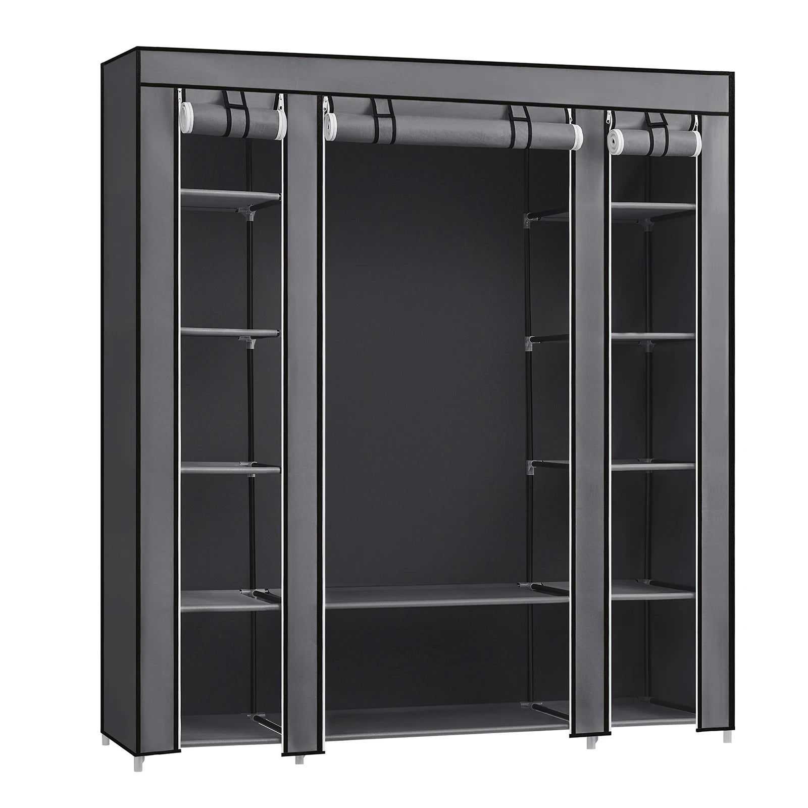 SONGMICS Fabric Wardrobe, Portable Wardrobe for Bedroom, Clothes Rail with Non-Woven Fabric Cover, Clothes Storage Organise