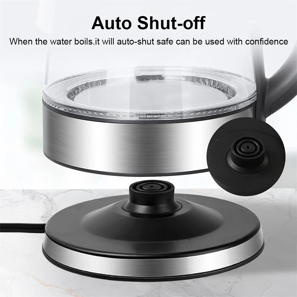 1.8L Electric Kettle Glass Tea Kettle 220V 1500-1800W Water Boiler Home Kitchen water heater,Dry Boiling Protection