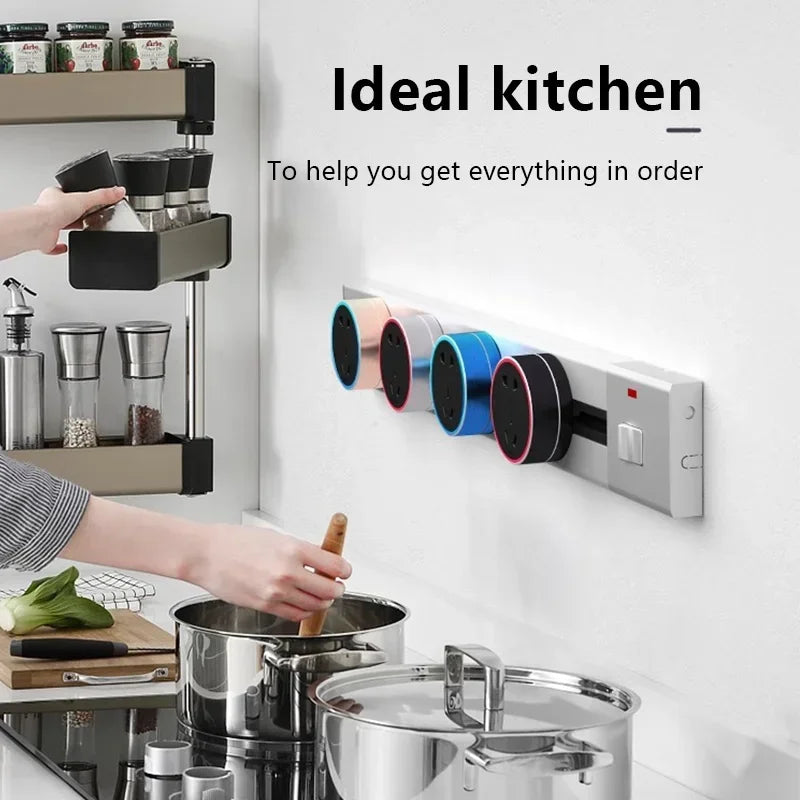 Enchufes móviles montados en la pared, Riel de enchufe de pista moderno, potencia de electrodomésticos de alta gama, puertos USB