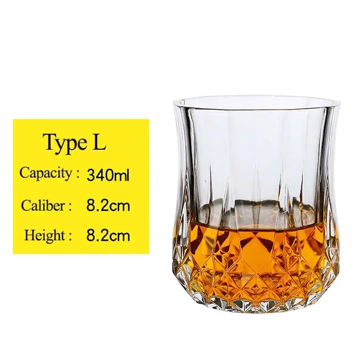 Whiskey Glass Cup Crystal Whisky Glasses Cups for Alcoho Drinking Scotch Bourbon Whisky Cognac Vodka Gin Tequila Rum Home Bar