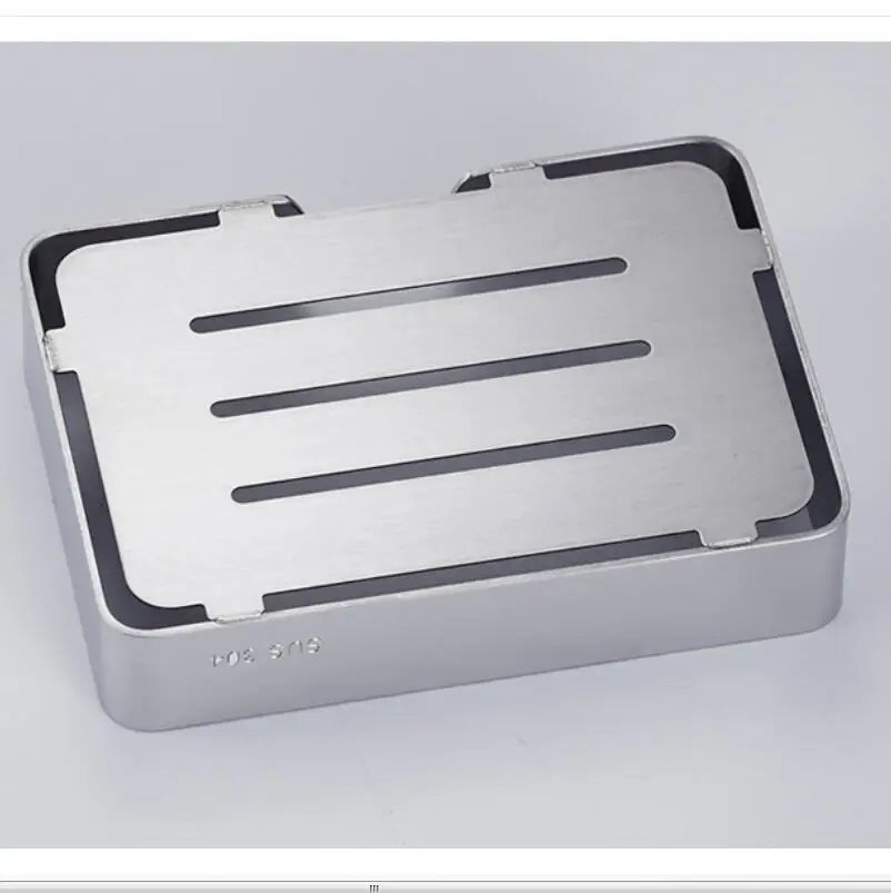 304 Stainless Steel Soap Dish Box Modern Bathroom Accessories Kitchen Wall Mounted Soap Holder Soap Box Soap Dish Soap Case