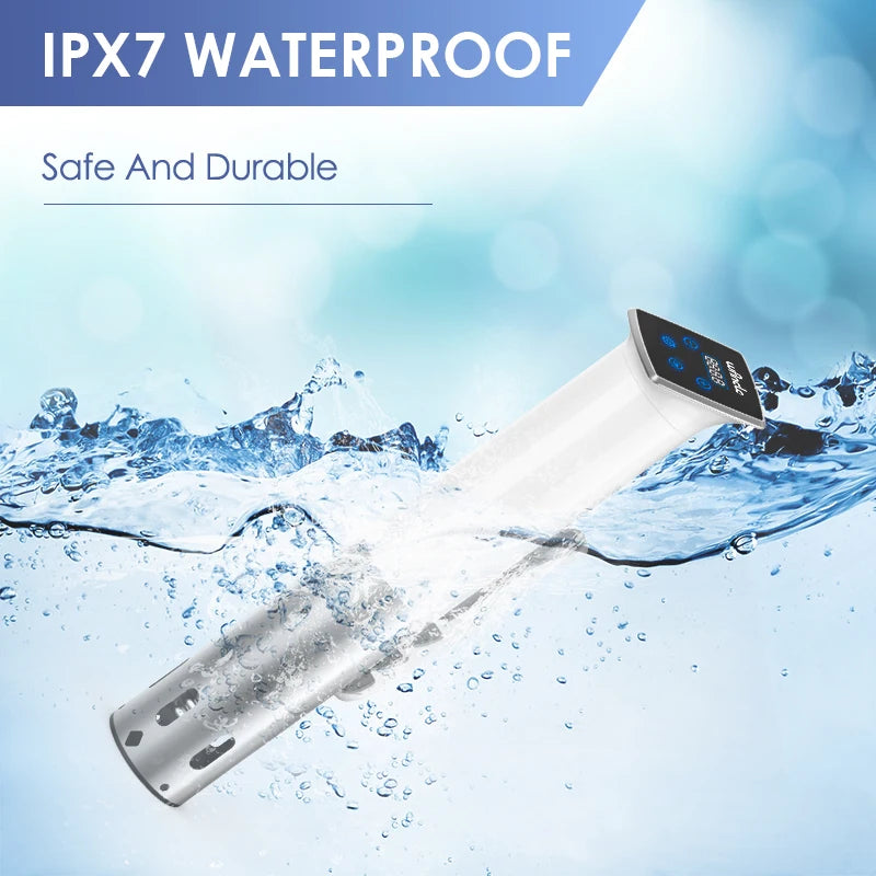 Wancle 1100W Vacuum Sous Vide Cooker IPX7 Waterproof Immersion Circulator Slow Cooker Machine With LED Digital Accurate Control