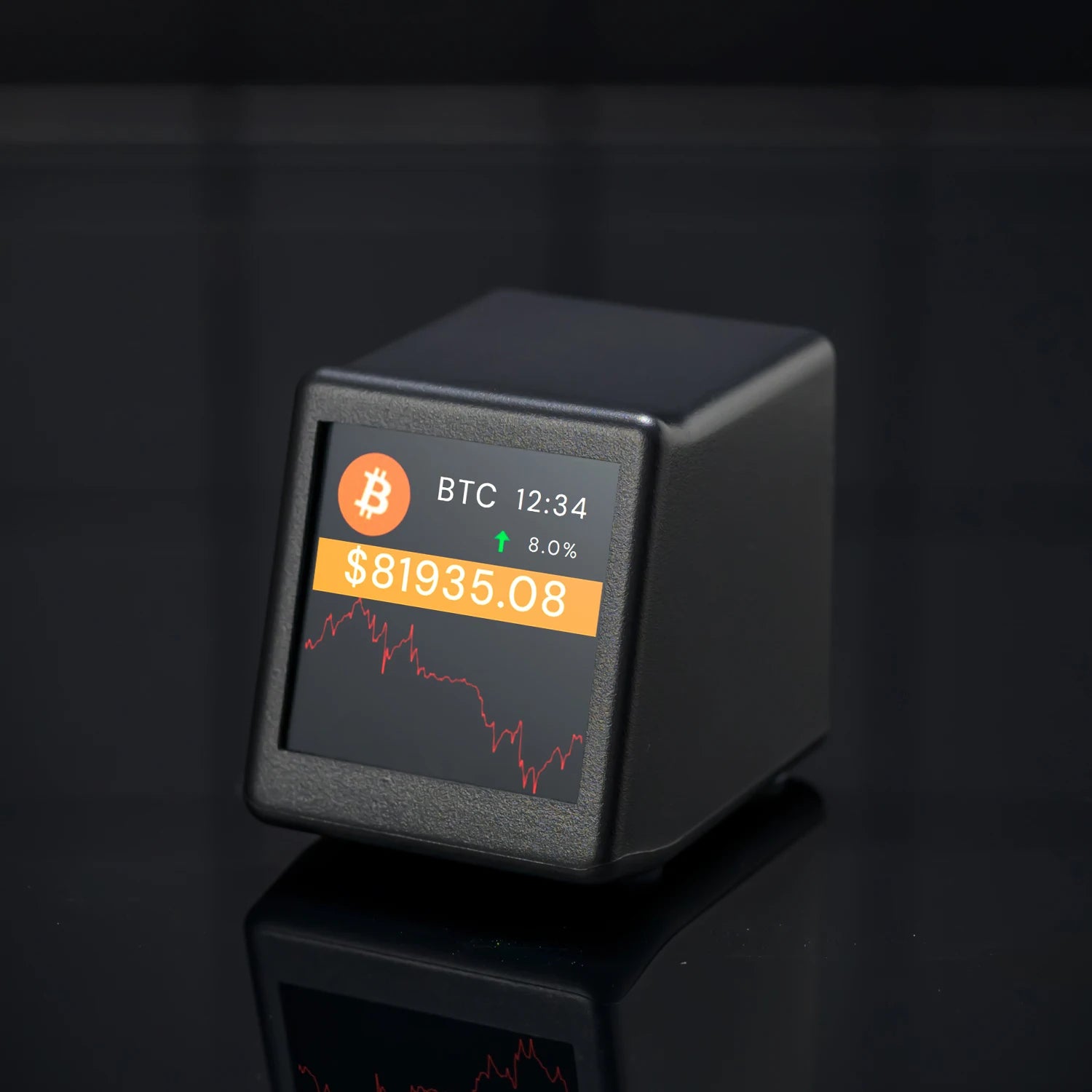 Smart desktop clock displaying Bitcoin prices, supporting mainstream cryptocurrencies and price trackers