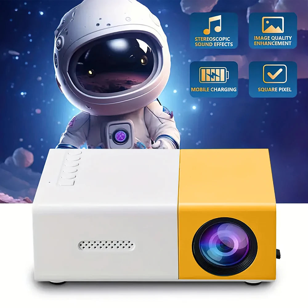 Portable Wired Projector Mobile Phone LED Mini Home Video Equipment 720P HD Screen USB/SD/AV/Hd