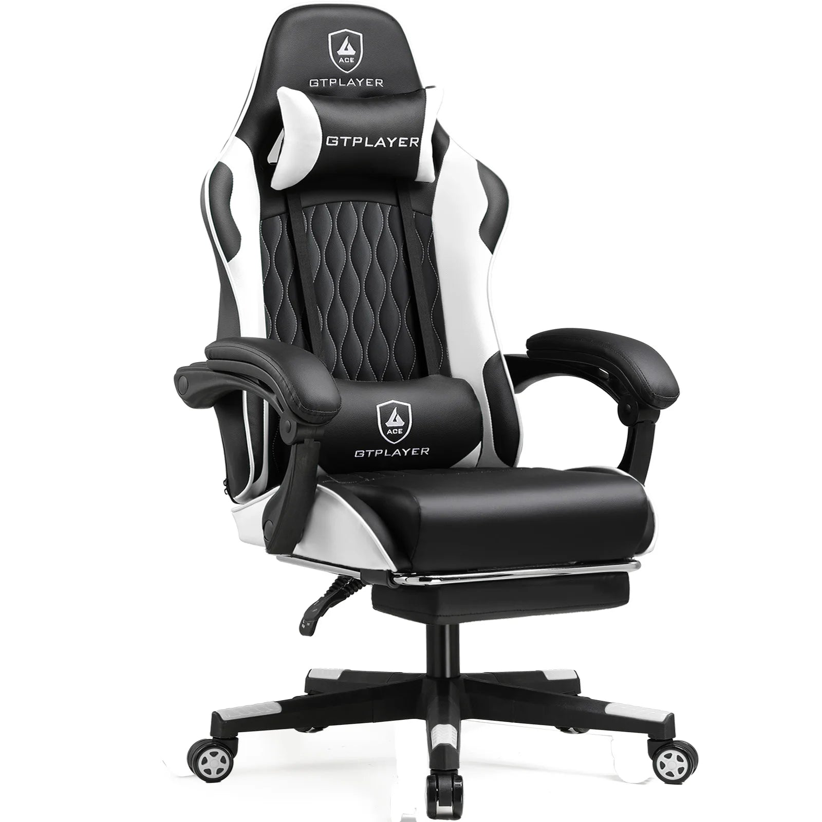GTPLAYER Gaming Chair, Ergonomic Computer Chair with Footrest, Headrest and Lumbar Support Height Adjustable Gaming Chair 360° S