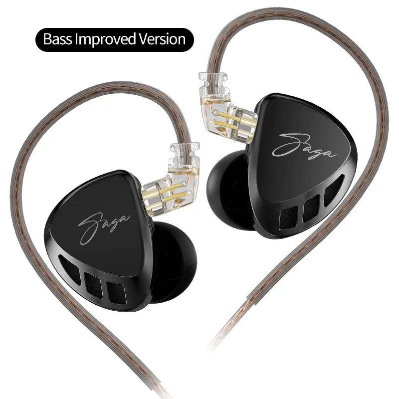 KZ Saga Inear HiFi Earphones Dynamic Tunable Balanced Armature Headphones 3.5mm Detachable Cable Monitor Noise Reduction Earbuds
