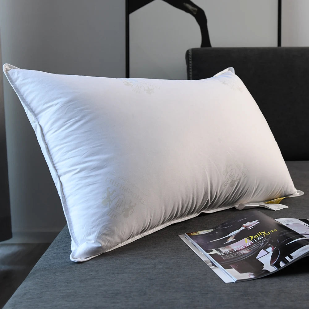 Customized Size 100% Down Pillow Core Pure White Goose Down Pillow Core 100% Cotton Shell Help Sleep