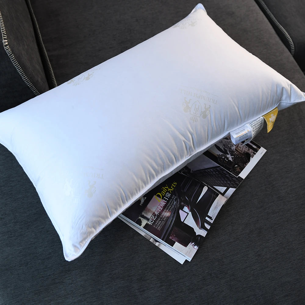 Customized Size 100% Down Pillow Core Pure White Goose Down Pillow Core 100% Cotton Shell Help Sleep