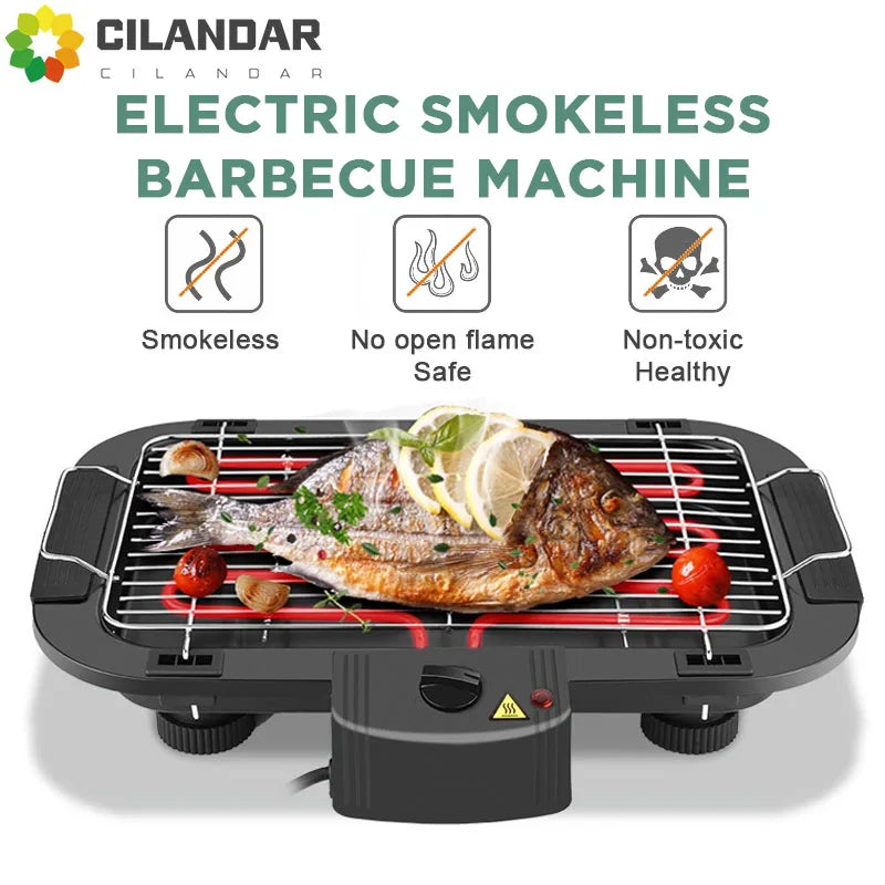 New 2025 Electric Table Top Grill BBQ Barbecue Garden Camping Cooking Indoor 1300W