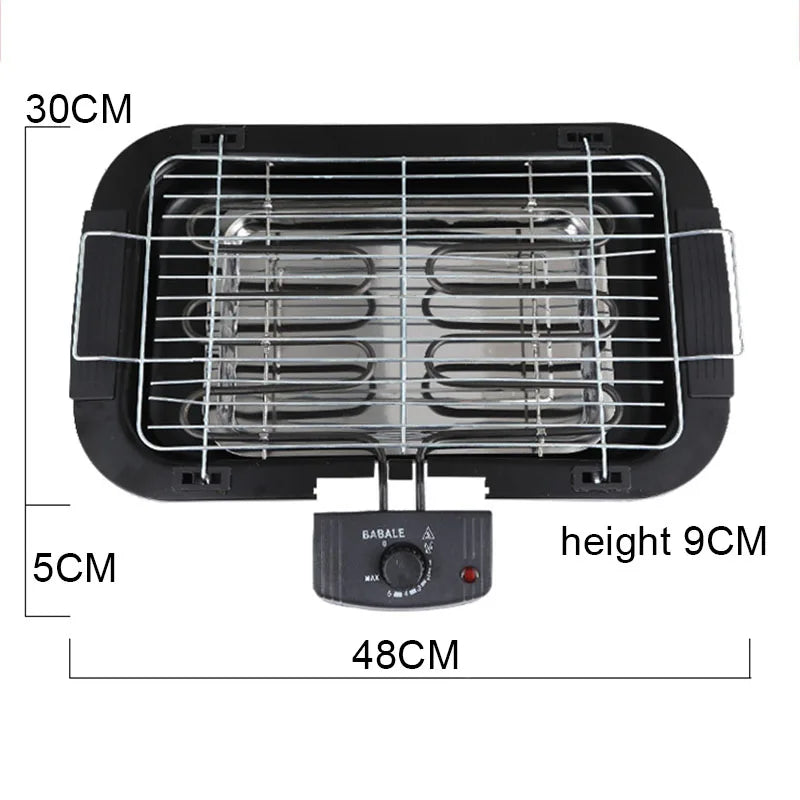 New 2025 Electric Table Top Grill BBQ Barbecue Garden Camping Cooking Indoor 1300W