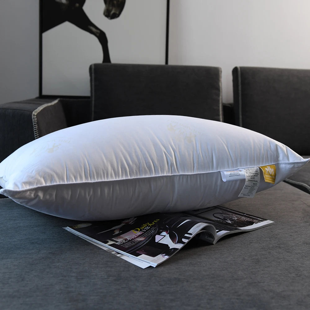 Customized Size 100% Down Pillow Core Pure White Goose Down Pillow Core 100% Cotton Shell Help Sleep