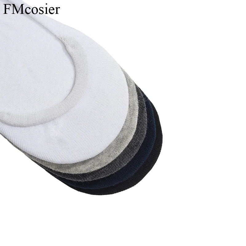 10 Pairs Summer Cotton Mens Invisible Socks White Black Sokken Calcetines Hombre Divertido Big Plus Size 46 47 45 44