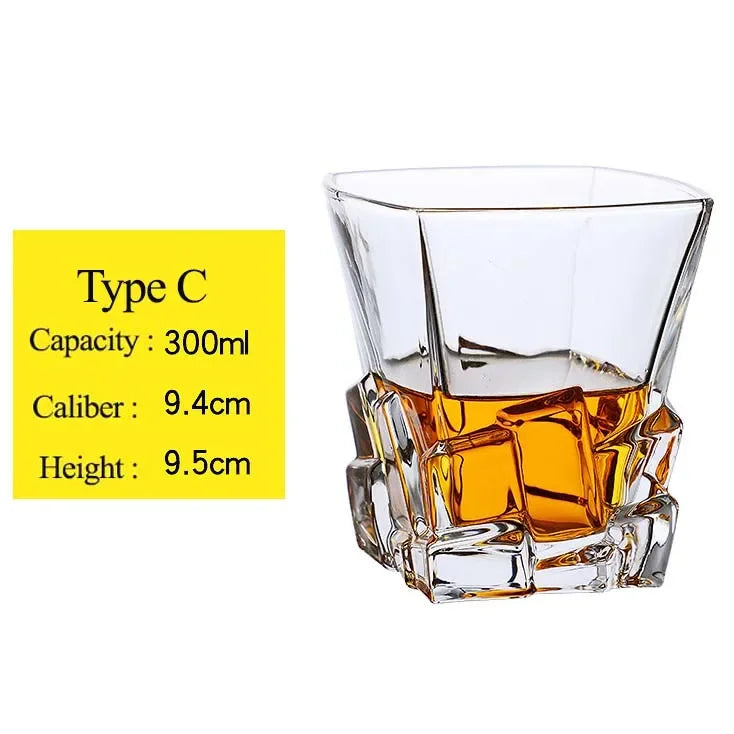 Whiskey Glass Cup Crystal Whisky Glasses Cups for Alcoho Drinking Scotch Bourbon Whisky Cognac Vodka Gin Tequila Rum Home Bar