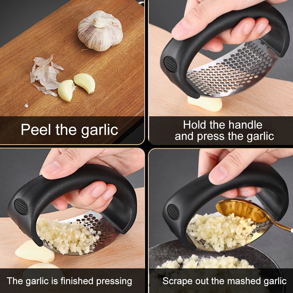 1/2pcs Garlic Press Crusher Manual Garlic Mincer Stainless Steel Chopping Garlic Tool Fruit Vegetable Tools Kitchen Accessories
