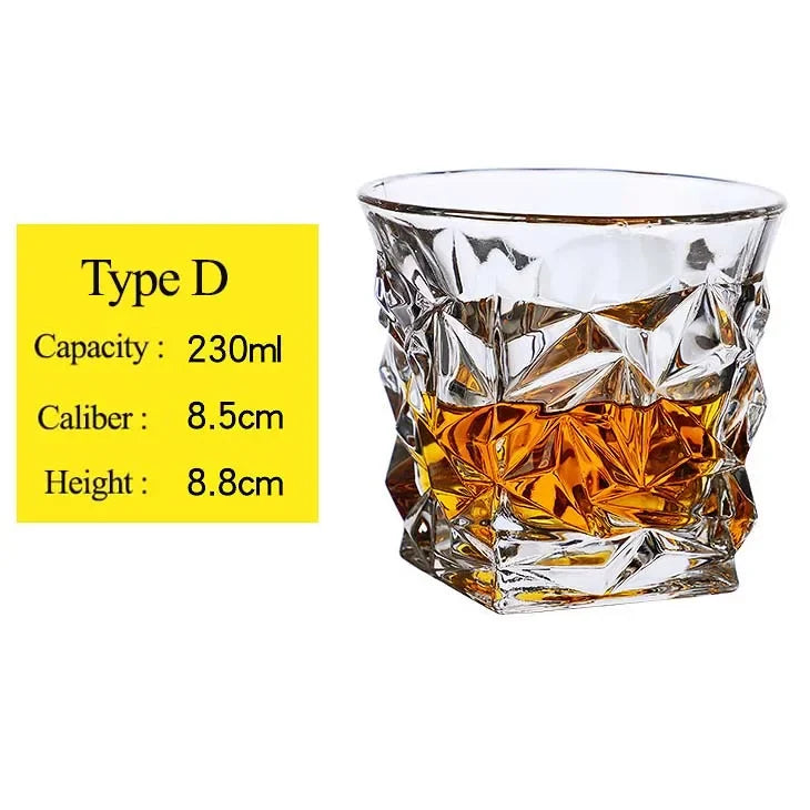 Whiskey Glass Cup Crystal Whisky Glasses Cups for Alcoho Drinking Scotch Bourbon Whisky Cognac Vodka Gin Tequila Rum Home Bar