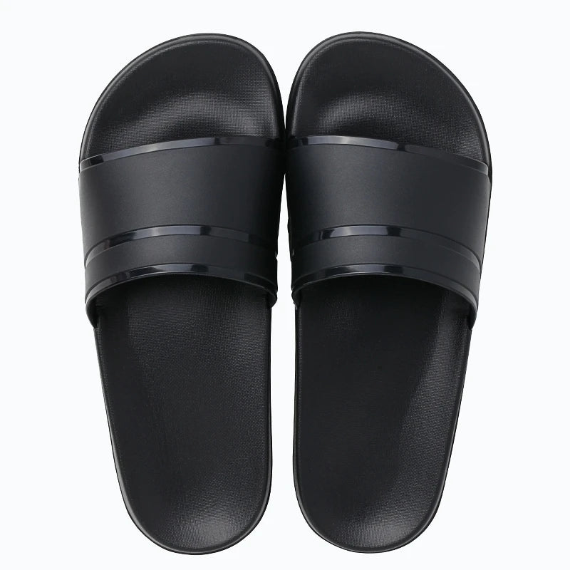 2024 Men Women Indoor Home Slippers Summer Soft Comfortable Bath Slippers Couple Family Flat Thick Platform Outdoor Beach Sandal