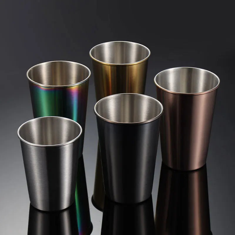 350/500ml 304 Stainless Steel Metal Cup Whisky Beer Cups White Wine Coffee Tumbler Travel Camping Mugs Drinking Coffee Tea Mug