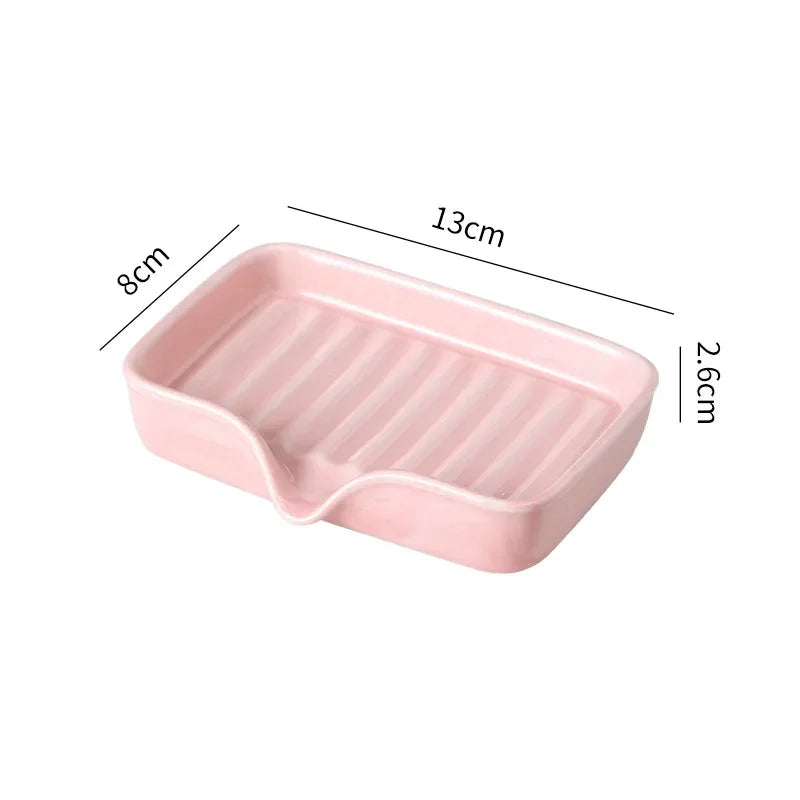 1Pc European Style Soap Dish Ceramic Soap Holder Restroom Storage Tray Home Drain Soap Dishes Exquisite Bathroom Accessories