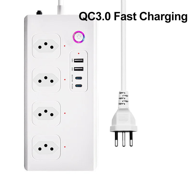 Smart socket WiFi Power Strip Multi Plug With 4 Plug 4USB Port Compatible With alexa google home Smart home Tuya Smart smartlife