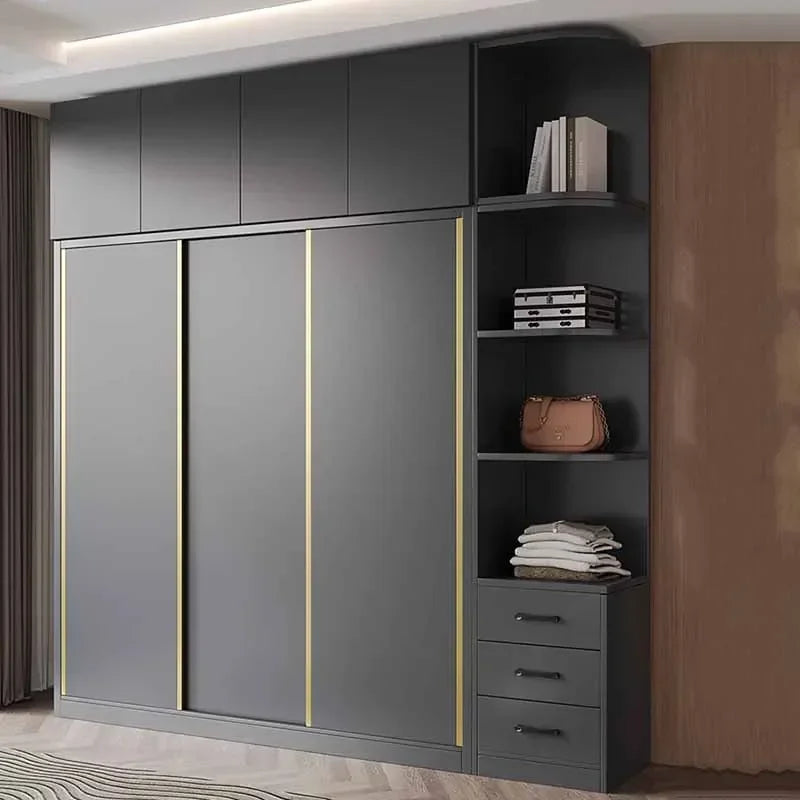 Clothes Girls Wardrobe Storage Gold Black Modern Display Wardrobe European Multifunction Vitrinas Cristal Expositoras Furniture
