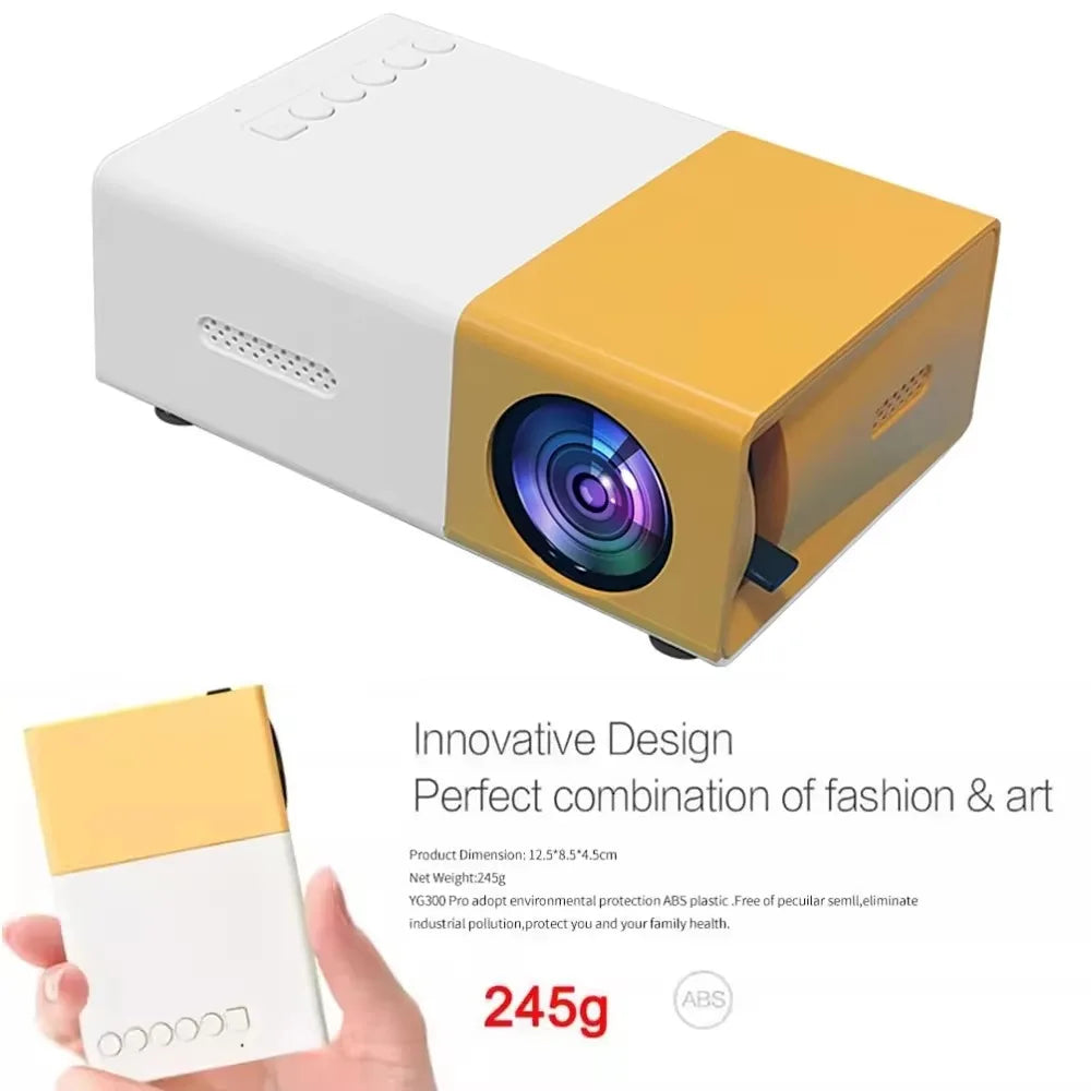 LED Mini Projector, Outdoor Portable Home Projector, Compatible With Mobile Phones Devices USB/SD/AV/Hd Home Theater/Office Use