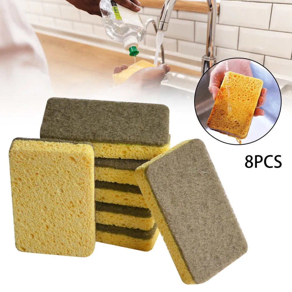 8/16Pcs Eco-Friendly Plastic Free Kitchen Sponge 100% Biodegradable Compostable