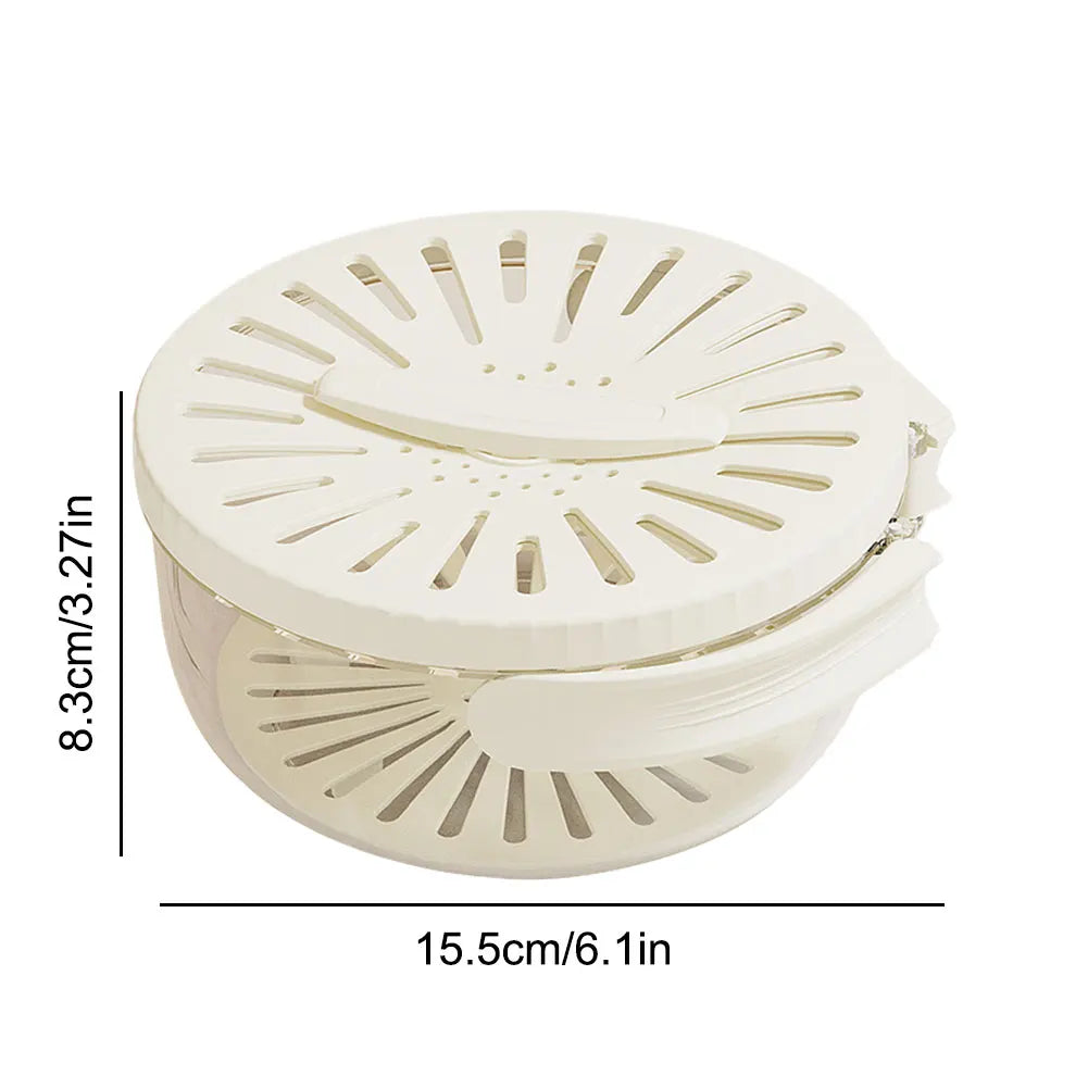 Fruit Drain Basket Strainer with Lid Foldable Handle Cleaning Colanders for Salad Mixing Vegetable Washing Bowl Food Storage