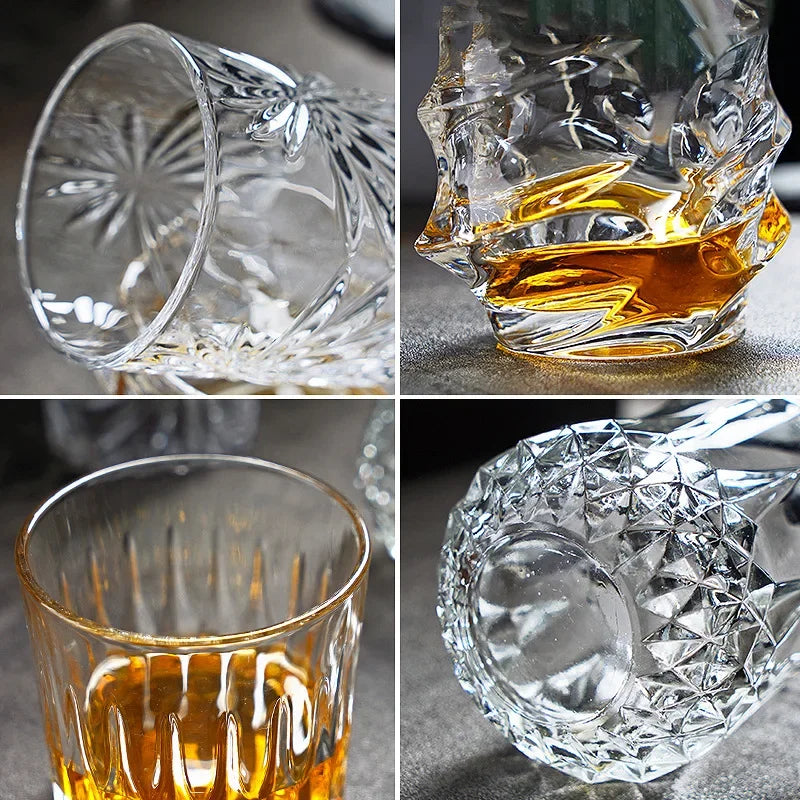 Whiskey Glass Cup Crystal Whisky Glasses Cups for Alcoho Drinking Scotch Bourbon Whisky Cognac Vodka Gin Tequila Rum Home Bar