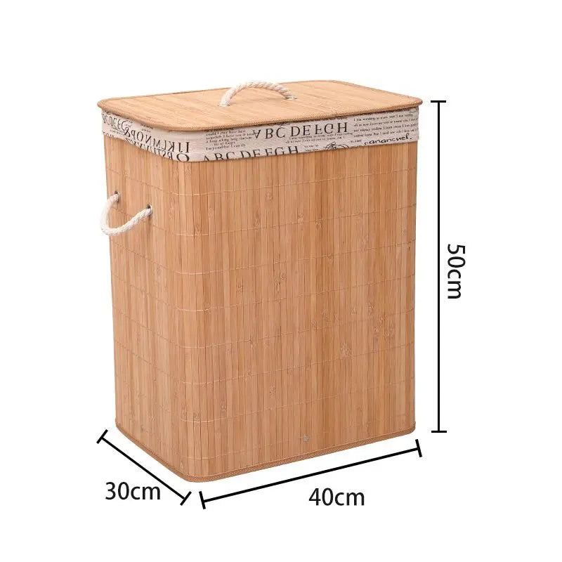 Large Capacity Dirty Clothes Bamboo Woven Storage Basket Foldable Laundry Storage Basket With Lid Handmade Storage Basket ZF345