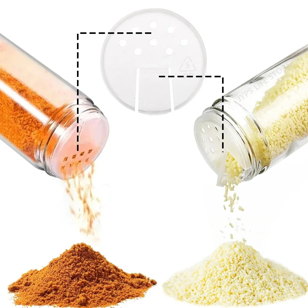 12 pcs Glass Spice Jars with Bamboo Lids Include with Minimalist Spice Labels Stickers Collapsible Funnel Kitchen Spice Jar Set