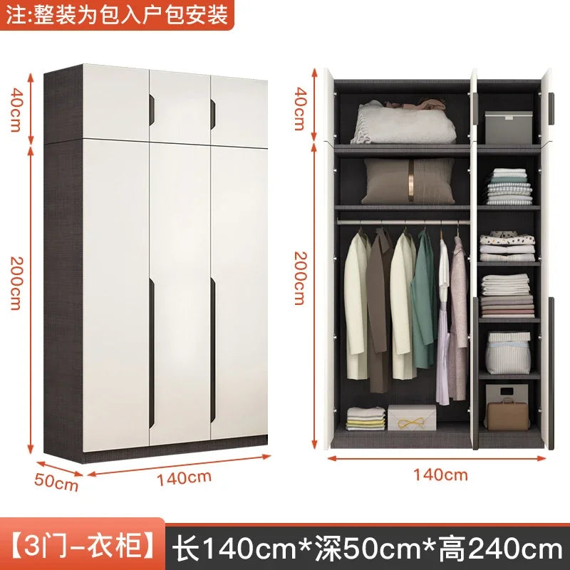 Nordic Luxurious Modern Wardrobe White Doors Women Clothes Wardrobe Organizer Cupboard Roupeiro De Quarto Bedroom Furniture