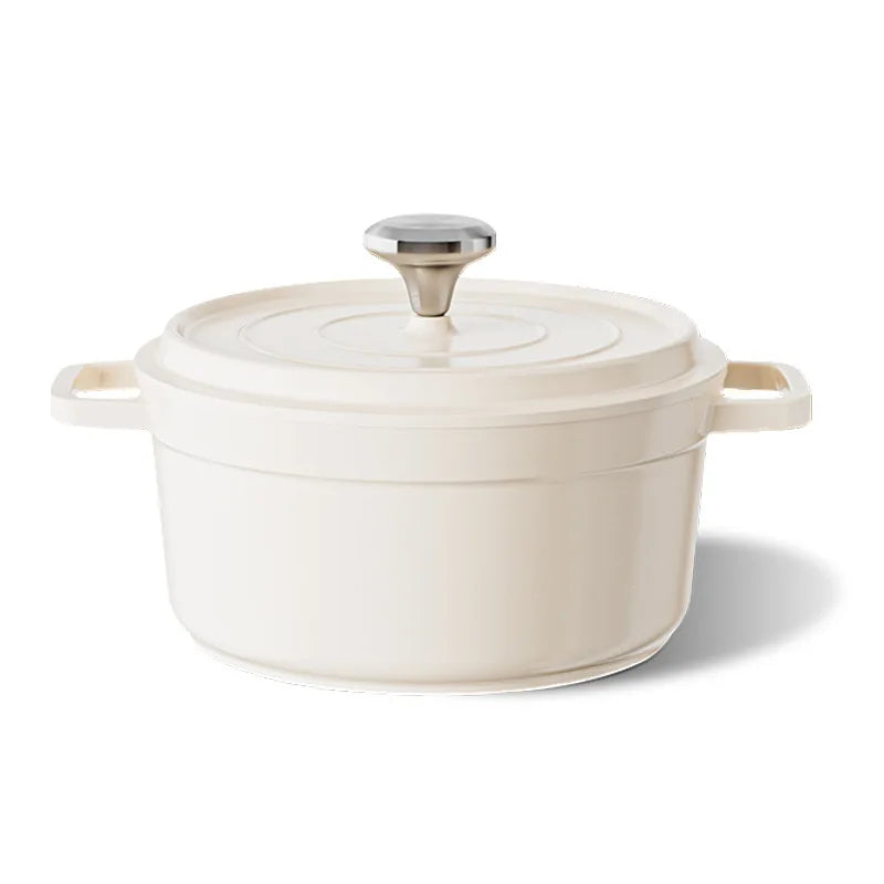 Enameled Cast Aluminum Dutch Oven With Lid 4.7L Stew Pot for Bread Baking Casserole Dish Nonstick Pan For All Heat Source 24cm