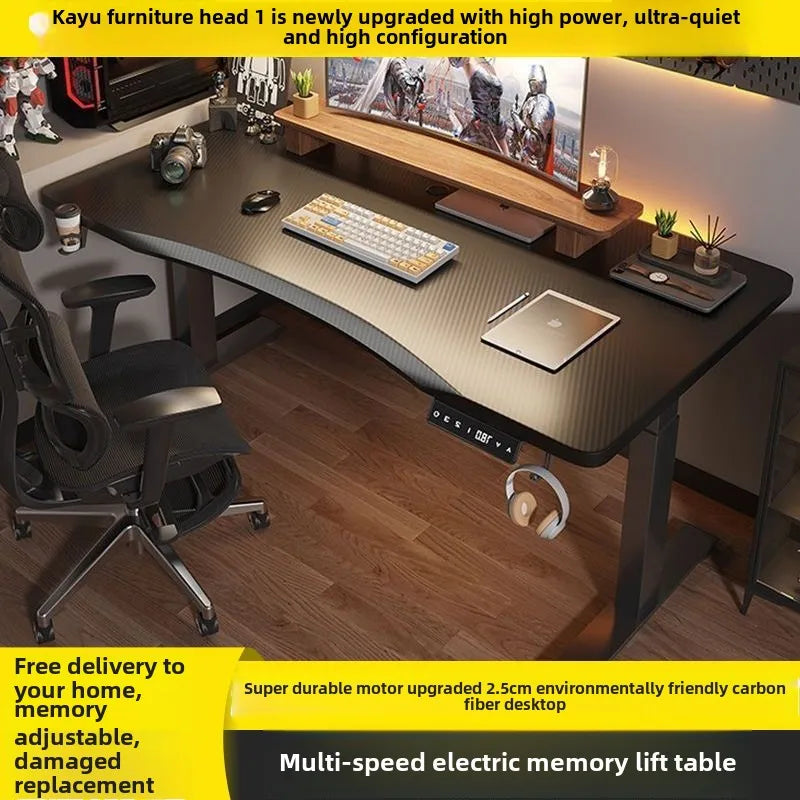 Electric Height Adjustable Desk Workstation Smart Curved Computer Desk Home Adjustable Office Desk Gaming Table desks tables