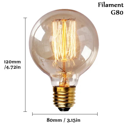 8/10pcs Retro Edison Light Bulb E27 220V 110V 40W ST64 G80 G95 T10 T45 T185 A19 A60 Filament Incandescent Ampoule Vintage Lamp