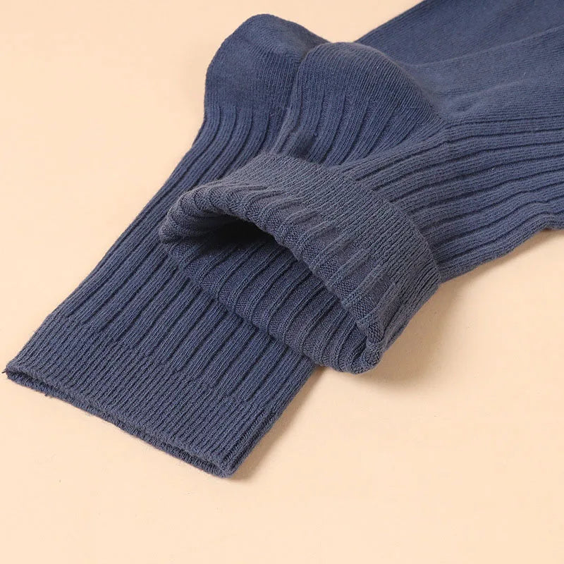 5 Pairs High Quality Autumn And Winter Men Cotton Socks Sweat Absorbing Odor-proof And Wear Resistant Solid Color Business Socks